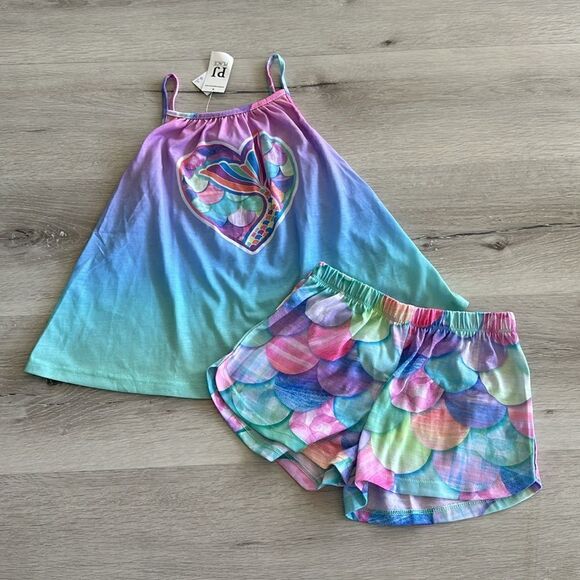 The Children's Place Mermaid Pajamas Neon Soft Mint S (5/6) NWT IN PACKA… - Picture 2 of 7